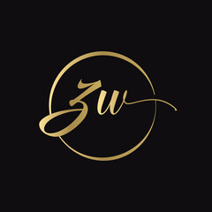 ZW letter Logo Design vector Template. Abstract Script Letter ZW Vector Illustration