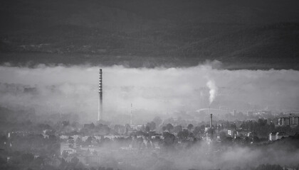 turbine in fog