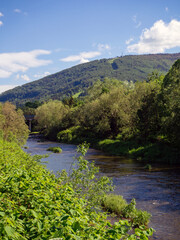 Fototapeta premium The Vistula River Valley in the Silesian Beskids, Ustron, Poland