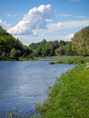 Fototapeta premium The Vistula River Valley in the Silesian Beskids, Ustron, Poland