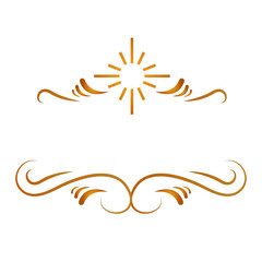 golden frames and burst decoration isolated icon