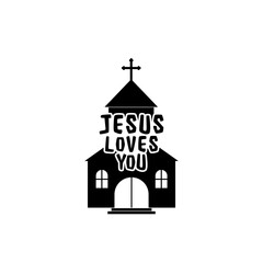 Jesus loves you, church concept isolated on white background