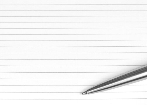 Silver biro on lined paper