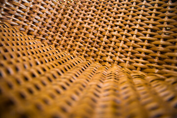 Closeup detail of the wicker chair