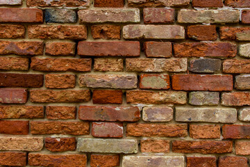 Old red brick wall