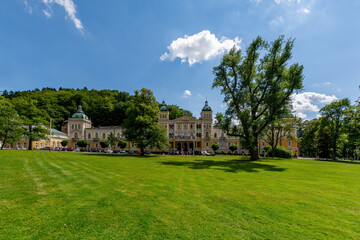 Fototapeta na wymiar Example of spa architecture - small spa town in west Bohemia - Marianske Lazne (Marienbad) - Czech Republic