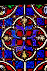 Colorful stained glass detail