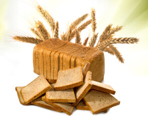 image of heap of bread on blurred background
