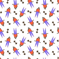 The girl goes in for sports with dumbbells.