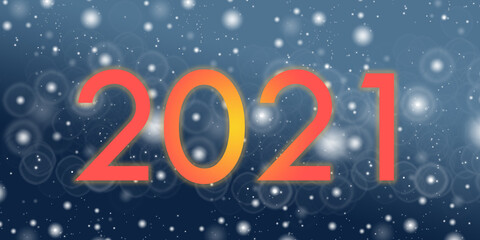 2021 als Jahreszahl mit Schneeflocken