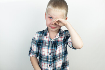 An ophthalmologist examines a boy who complains of burning and pain in his eyes. Eye fatigue from a...