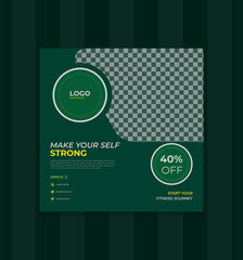 Gym Instagram social media post template