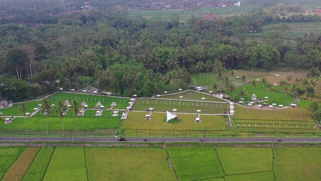 Aerial Video Of A Aesthetic Tourist Destination Called Svargabumi