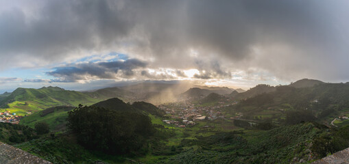 Town in the middle of mountains