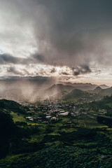 Town in the middle of mountains