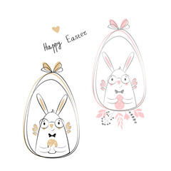 Pair of Cute Easter bunnies
