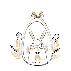 Easter bunny with Easter cake