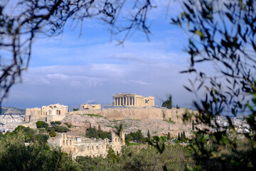 Athens - December 2019: view of Pantheon