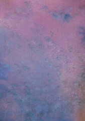 Background of abstract watercolour painting on textured paper, blue and pink