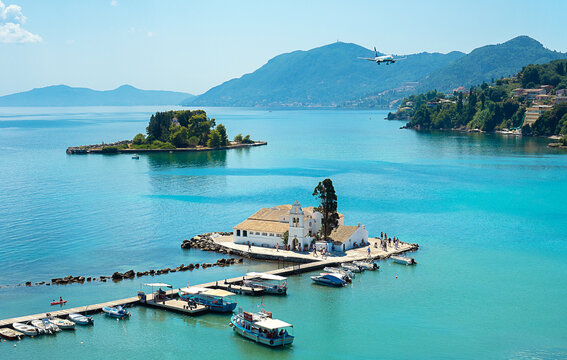 Kanoni Kloster Vlacherna Pontikonissi M&auml;useinsel Korfu corfu