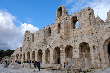 Naklejka premium Athens - December 2019: view of Theatre of Dionysus