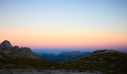 sunset in the dolomites
