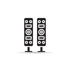 loudspeaker, amplifier and stereo icon vector