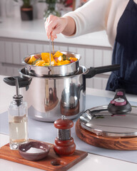 woman cooking in the kitchen