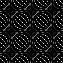 Vector geometric seamless pattern. Modern geometric background with wavy dotted lines.