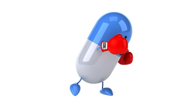 Fun 3D cartoon pill boxing