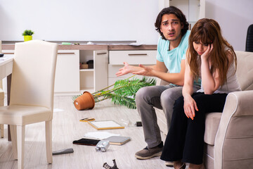 Young couple found their house after burglary robbed by burglars