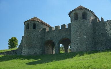 Fototapeta na wymiar Roman castrum praetoria, gate - Porolissum ancient roman city in Romania, old Dacia province