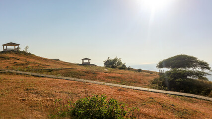 landscape and footpath over mountain