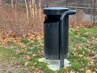 trash bin in the park