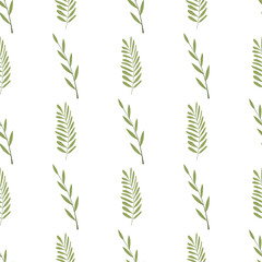Bay leaf branch seamless pattern. Floral design for print, textile, fabric, wrapping paper, background.