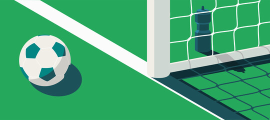 soccer ball standing next to goal post © Furkan