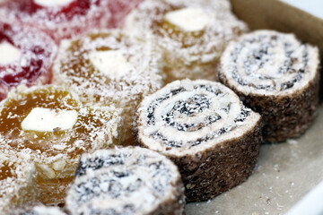 A set Turkish Delight (Lokum), tasty colored food