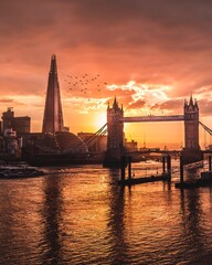 Beautiful picture of Tower Bridge in London, United Kingdom while sunset © SmallWorldProduction