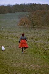 Walkers around Petworth Park, West Sussex, England, UK