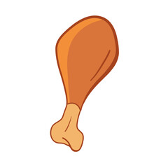 Crispy fried chicken drumstick hot food to take out vector