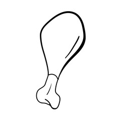 Crispy fried chicken drumstick hot food to take out vector