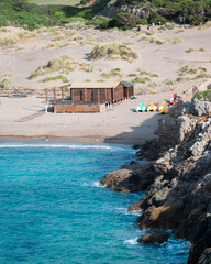 View of the beach of Cala Domestica in Sardinia