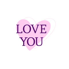 Love you banner with heart