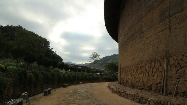 Chinese traditional residence Tulou in Fujian province, south China .