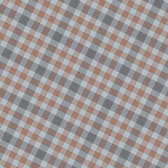 grey and warm beige colors fabric texture of traditional checkered gingham seamless sloped ornament for plaid, tablecloths, shirts, tartan, clothes, dresses, bedding