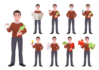 Obraz premium Successful business man. Manager character design