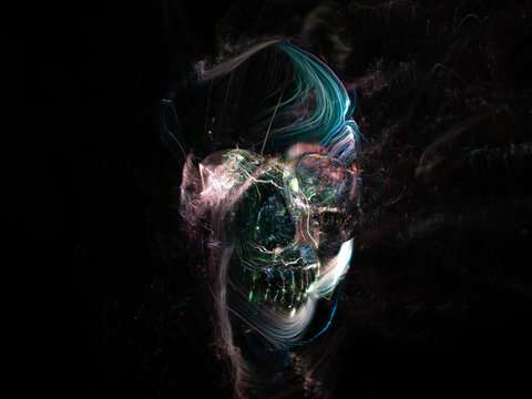 light painting , new art direction, long exposure photo without photoshop, light drawing at long exposure ,the skull