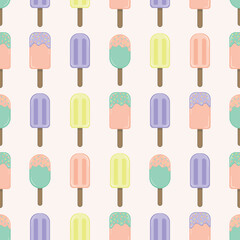 Vector pattern with colorful ice creams.