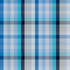Tartan texture in blue shades, geometric background, seamless pattern, vector