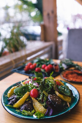 fresh salad with beef